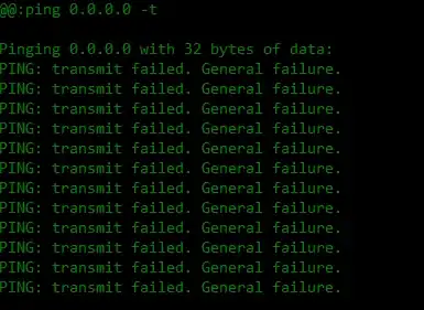 ping respose of 0.0.0.0