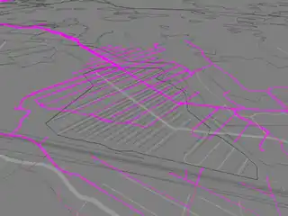 Tracks with real altitudes over the map (appear floating in the air because ground objects are currently at zero level)