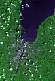 Obraz z satelity na Green Bay, Wisconsin.