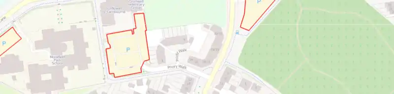 Car parks overlay for Cambourne in Cambridgeshire