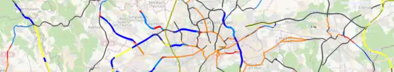 Major roads speed limits in km/h