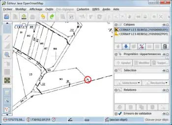 Au centre du cercle rouge, dernier clic, sur la planche géo-référencée