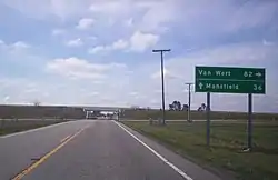 Ahead:destination=MansfieldRight:destination=Van Wert