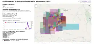 Pascal Neis' OSM changeset analysis tool over Lake Itasy, dated April 23, 2019