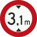 Netherlands (sign used for values < 4 m):maxheight=3.1(use a period as decimal separator, not a comma)