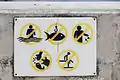 Fishing forbidden sign and others