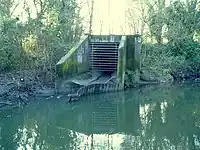 Trash screen preventing waste to go in a river
