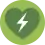 a dark green heart on a light green background