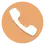 a white telephone receiver on an orange background