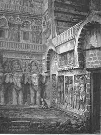 Bas-relief on the left, under the gateway at Karli