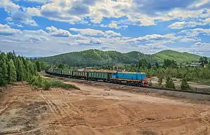 RZD freight train in Kazakhstan in July 2016