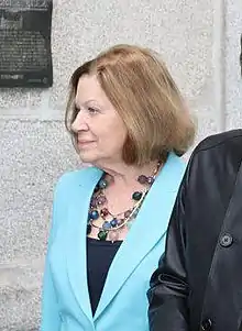 Natalia Figueroa leaving a memorial event