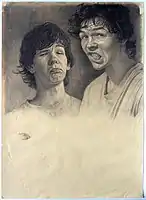 Self-portrait, pencil drawing 42x29 cm, 1995