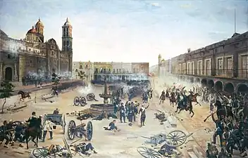 April 2, 1867. General Porfirio Díaz Entry at Puebla, by Francisco de Paula Mendoza, 1902.