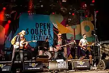 Kakkmaddafakka performing at Open Source Festival on 27 June 2015