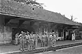 Group photo of Dutch soldiers at Kranji Station, 2 May 1947