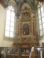 The altarpiece in the ossuary crypt