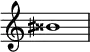 {
\override Score.TimeSignature #'stencil = ##f
\relative c'' {
\clef treble \time 1/1 \tweak Accidental.stencil #ly:text-interface::print \tweak Accidental.text \markup { \concat { \sharp \doublesharp}} bis1
} }