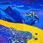 Tjaša Iris, Road to Beli, acryl on canvas, 100 x 100 cm, 1996