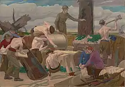 Erecting a Camouflage Tree (1919) by Leon Underwood