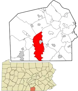 Location in Adams County and the state of Pennsylvania.