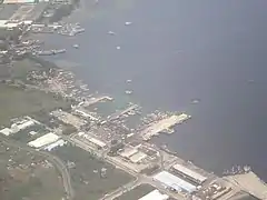 An aerial view of the bay showing the port of General Santos