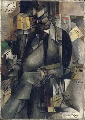 Albert Gleizes, 1913, Portrait de l’éditeur Eugène Figuière (The Publisher Eugene Figuiere), oil on canvas, 143.5 × 101.5 cm, Musée des Beaux-Arts de Lyon