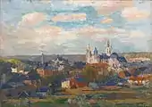 Vue d'Évreux avec la cathédrale Notre Dame, ca.1897, 46 × 65 cm (18.1 × 25.6 in)