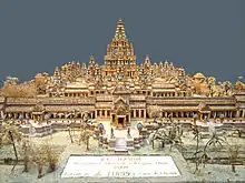 Reconstruction of the Prasat Bayon Temple, at the center of Angkor Thom.
