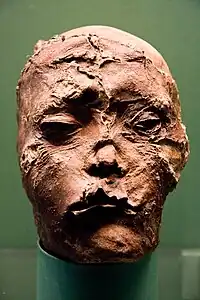 Embalmed head of a clan chieftain. Burial mound 2, Pazyryk. Circa 300 BCE. State Hermitage Museum, St. Petersburg, 1684/29.