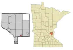 Location of the city of Lexingtonwithin Anoka County, Minnesota