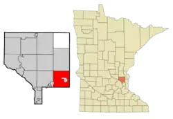 Location of the city of Lino Lakeswithin Anoka County, Minnesota