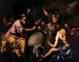 Abraham teaches astrology to the Egyptians