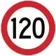 Maximum speed limit (120&nbsp;km/h)