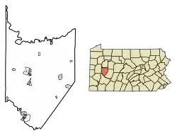 Location of Apollo in Armstrong County, Pennsylvania.