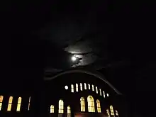 The preserved facade of Avery Hall on the Vogelstein Center for Drama and Film