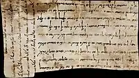 Bactrian language letter from "Meyam, King of the people of Kadag", dated to 461-462 CE.
