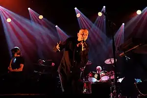 Barry Andrews performing with Shriekback at the Shepherd's Bush Empire in 2017