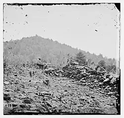 1863 O'Sullivan image of Big Round Top[specify]beyond Little Round Top breastworks