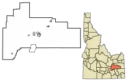 Location of Basalt in Bingham County, Idaho.