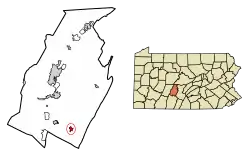 Location of Martinsburg in Blair County, Pennsylvania.