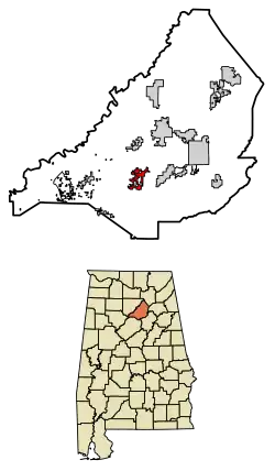 Location of Locust Fork in Blount County, Alabama.