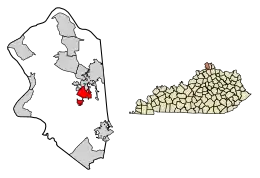 Location of Union in Boone County, Kentucky.