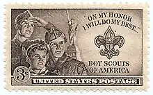 Commemorative BSA stamp first issued by the U.S. in 1950