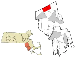 Location in Bristol County in Massachusetts