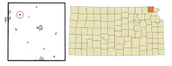 Location within Brown County and Kansas