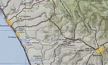 SR 78 continues east from I-5 and turns slightly northeast before making a 90-degree turn southeast at the western junction with US 395. SR 78 and US 395 continue southeast past Escondido, where SR 78 turns south.
