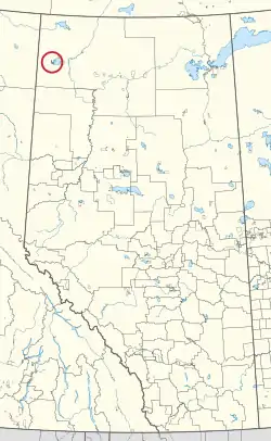 Location in Alberta