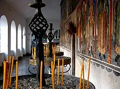 Candles and Fresco at Sv. Jovan Bigorski Monastery