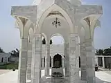 The memorial to  Muhammad Sarwar Shaheed (Nishah e Haider) at his tomb.